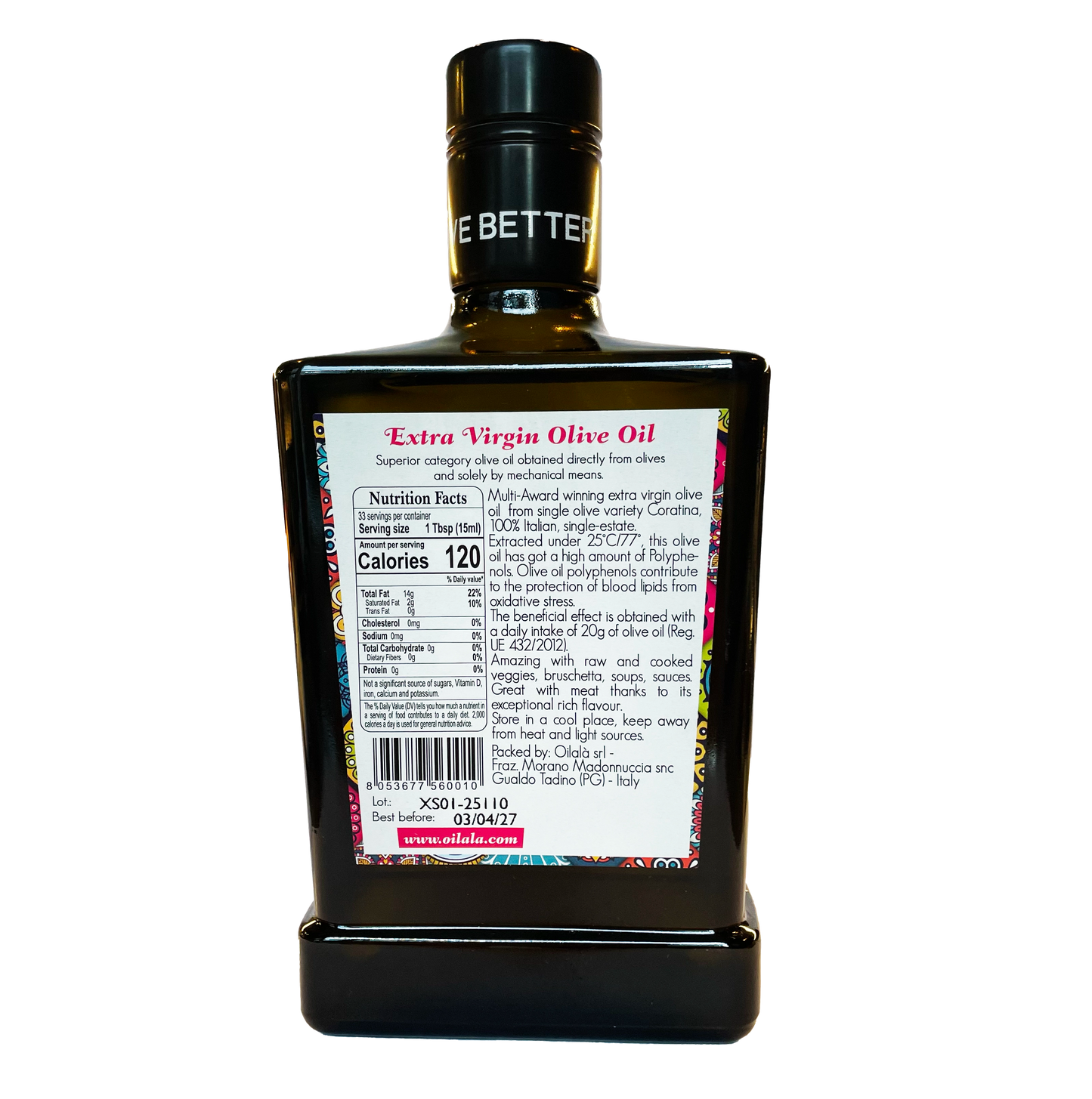 Oilalà Monovarietal Coratina Premium Extra Virgin Olive Oil
