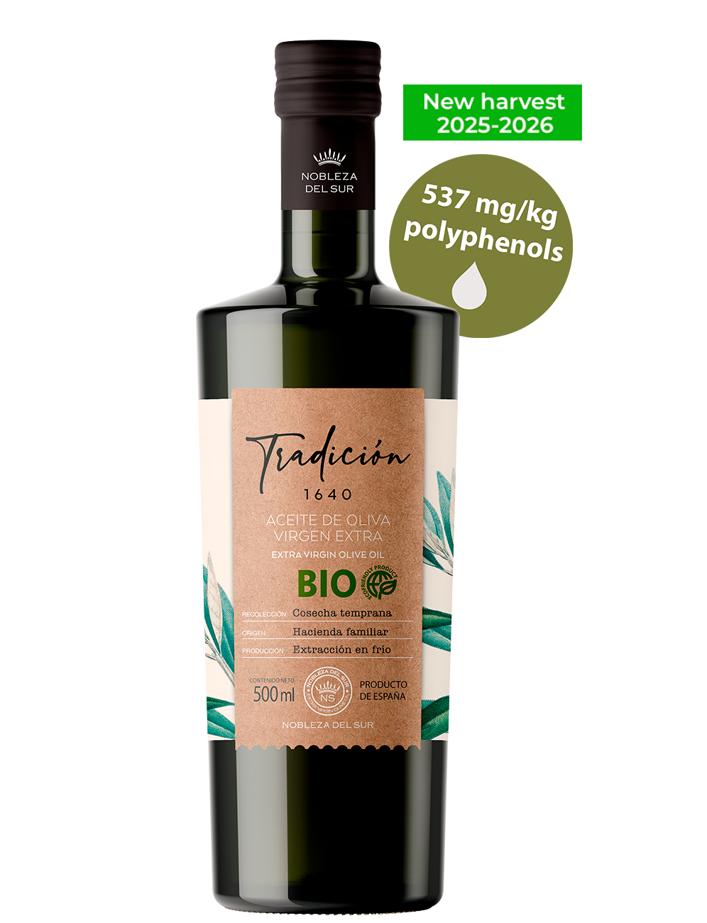 Nobleza Del Sur Tradicion 1640 Coupage - Organic Extra Virgin Olive Oil - new harvest - Olivver