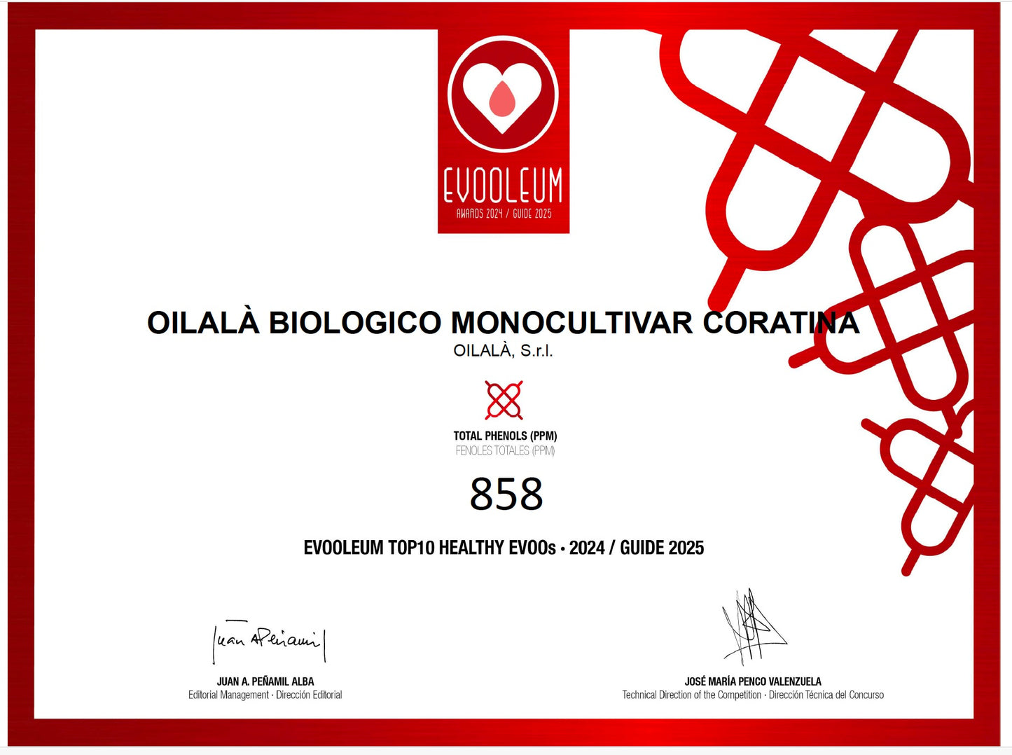Oilalà Organic Monovarietal Coratina Premium Extra Virgin Olive Oil