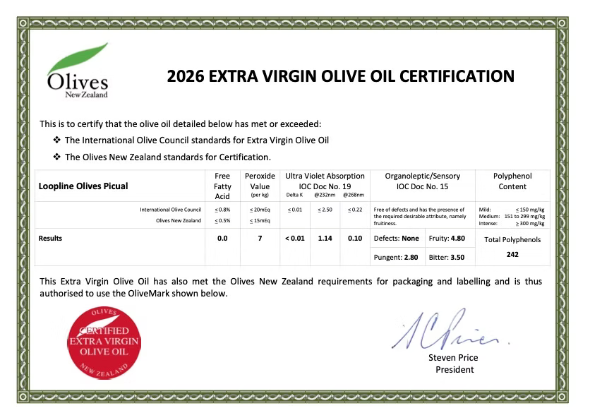 Loopline Premium Extra Virgin Olive Oil Picual - 2026 harvest