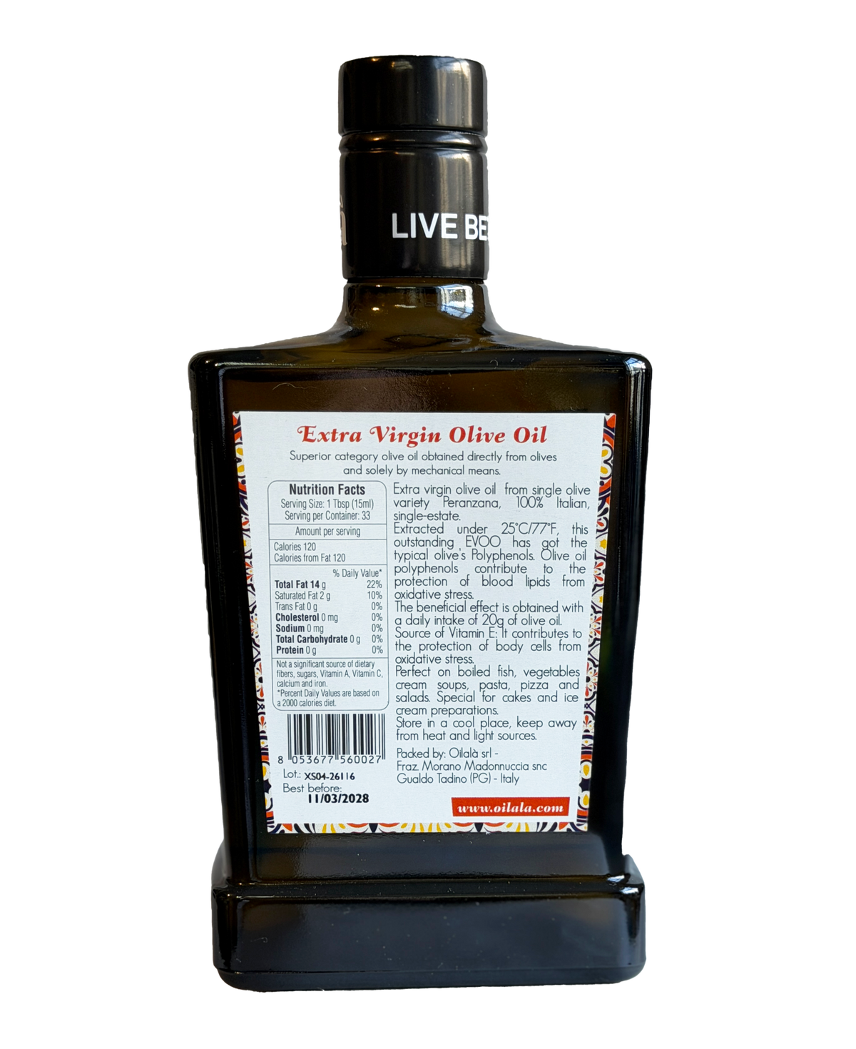 Oilalà Monovarietal Peranzana Premium Extra Virgin Olive Oil - Olivver