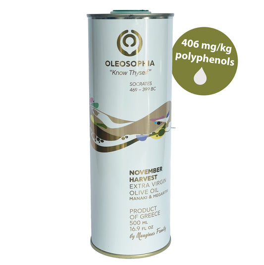 Oleosophia 'November Harvest' Premium Greek Extra Virgin Olive Oil - 500 mls tin - Olivver