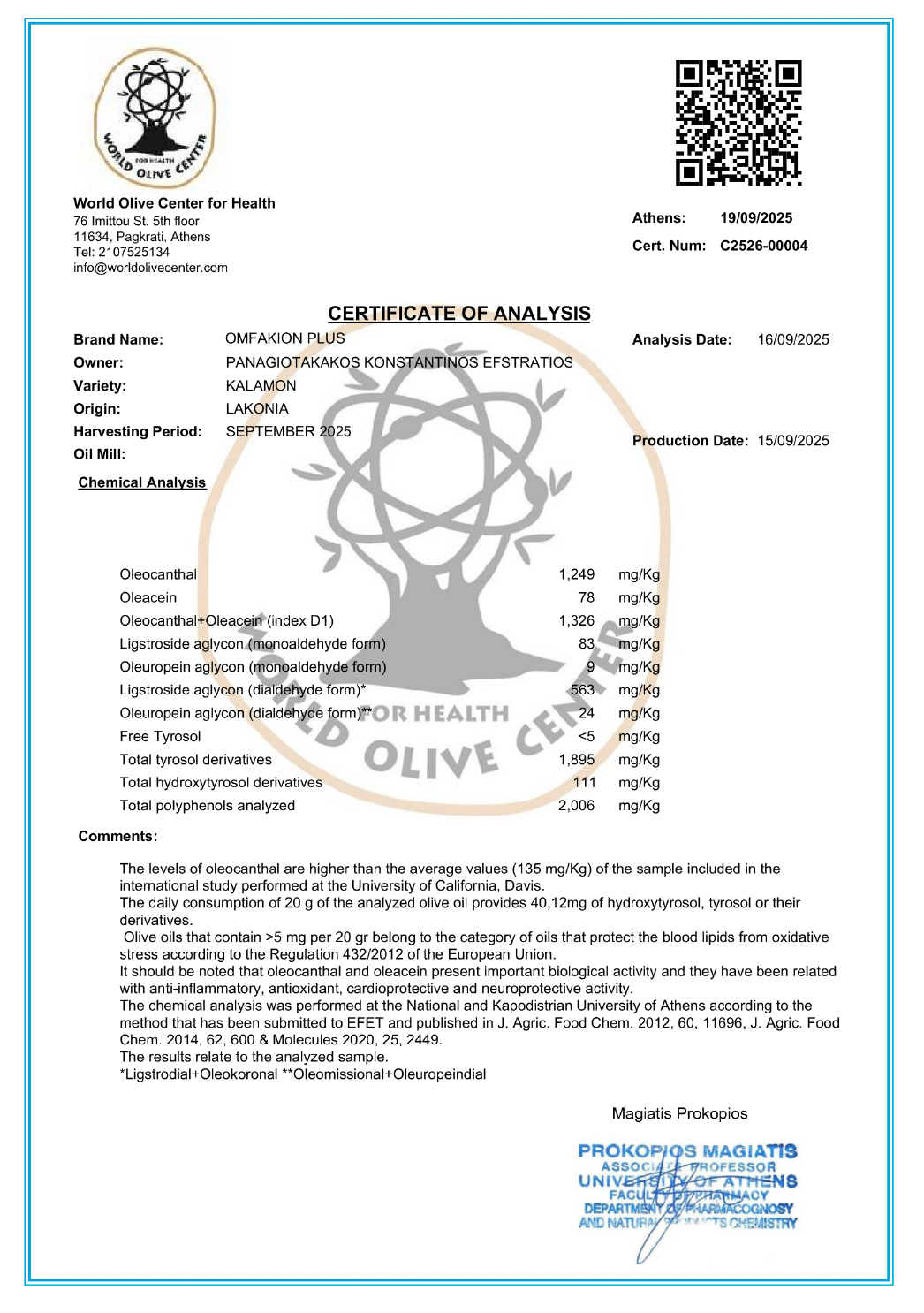 Sparta Spirit Omfakion Plus High Polyphenol - 2006 mg/kg -  Early harvest  Greek Extra Virgin Olive Oil (Copy) - Olivver
