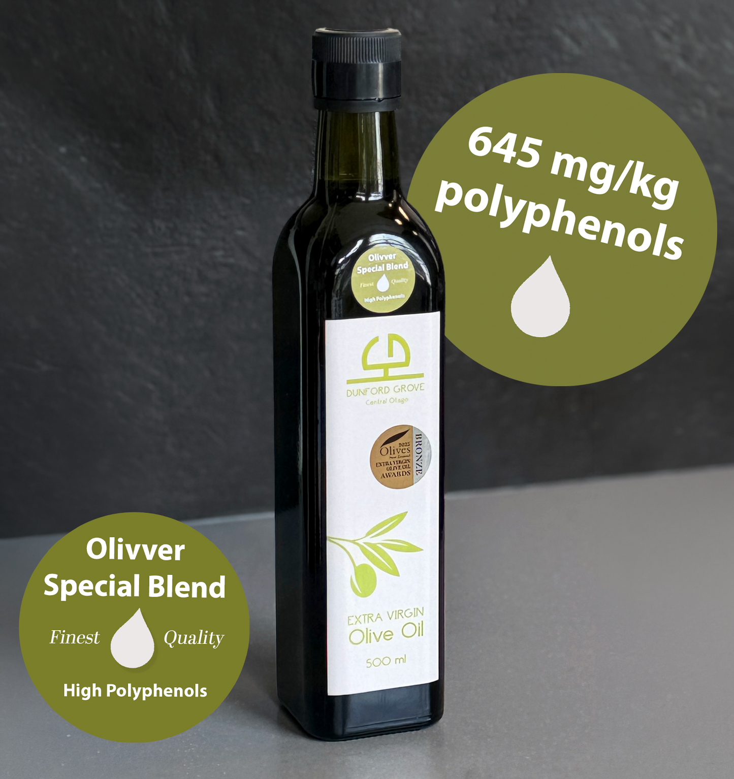 Olivver presents: Dunford Grove Premium ~645 mg/kg High Polyphenol Blend - Latest Season 25/26