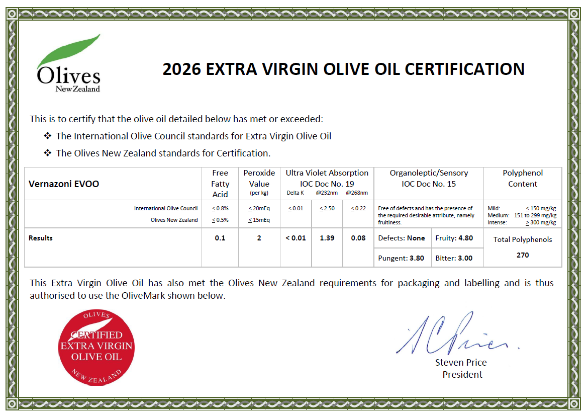 Vernazoni Olea J5 - 2026 harvest - award winner - 270mg/kg - organically produced*