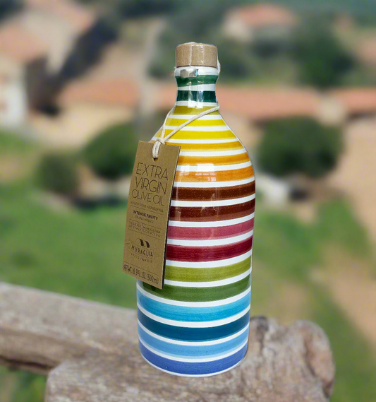 Muraglia's 'Rainbow' - handmade ceramic jar, Coratina Extra Virgin Olive Oil - Olivver