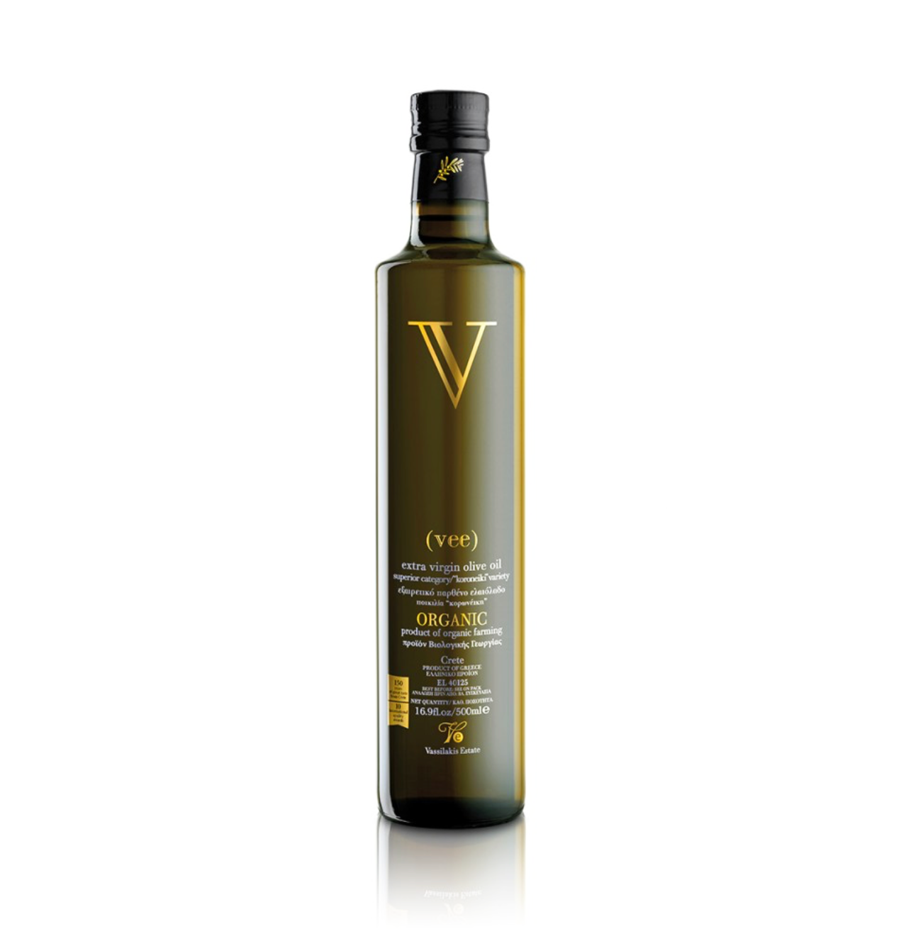 Vassilakis Estate 'Vee' High Polyphenol - 884 mg/kg - Premium Organic Greek Extra Virgin Olive Oil - Olivver